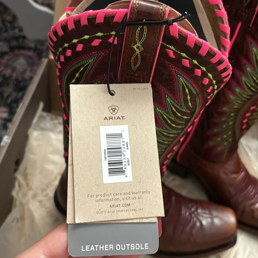 Ariat Womens Derby Crackled Limited Addition Cafe Cowgirl Boots - Picture 5 of 11